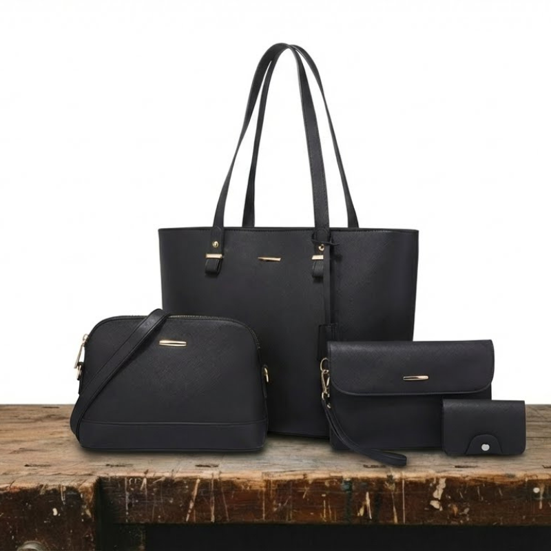 Set of 4 modern leather bags