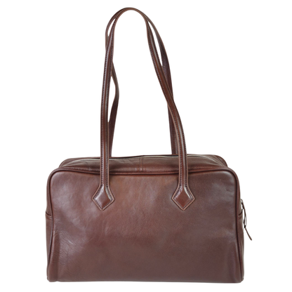 Structured Flor Leather Tote Bag