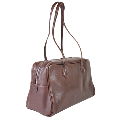 Structured Flor Leather Tote Bag
