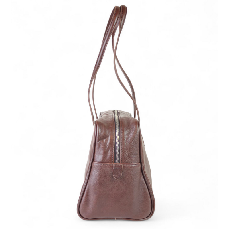 Structured Flor Leather Tote Bag