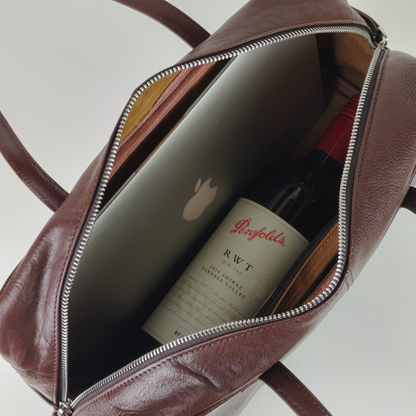 Structured Flor Leather Tote Bag