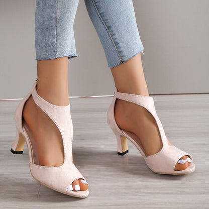 WOMEN ORTHOPEDIC MID-HEEL ROUND TOE SANDALS