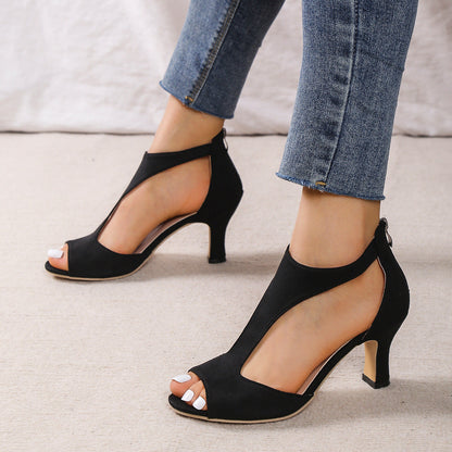 WOMEN ORTHOPEDIC MID-HEEL ROUND TOE SANDALS