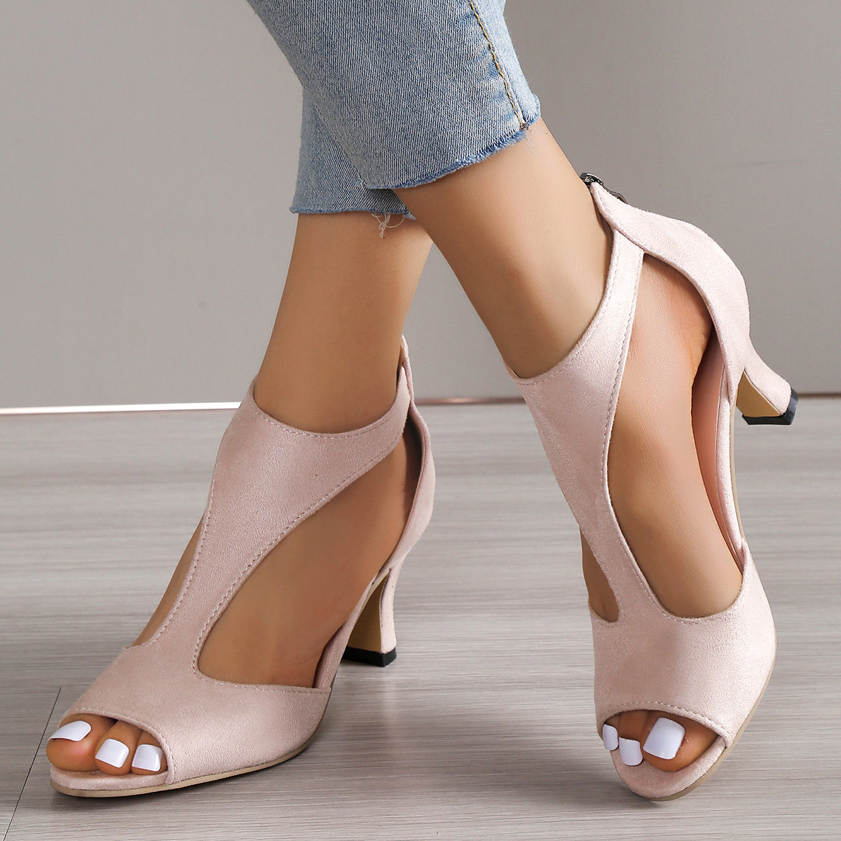 WOMEN ORTHOPEDIC MID-HEEL ROUND TOE SANDALS