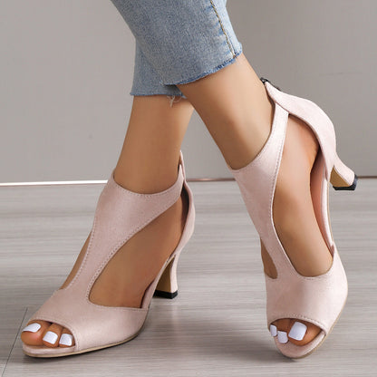 WOMEN ORTHOPEDIC MID-HEEL ROUND TOE SANDALS