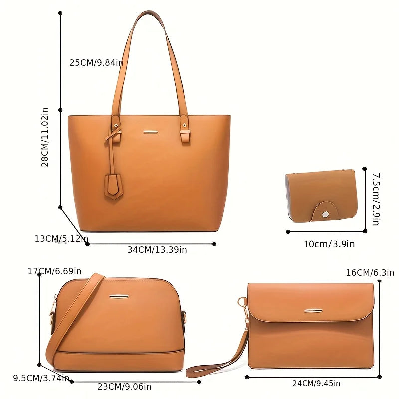Set of 4 modern leather bags
