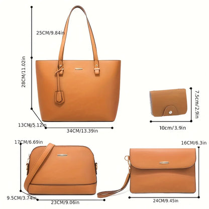 Set of 4 modern leather bags